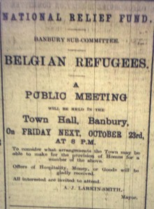 Banbury Committee for relief of Belgians Ad - 22 October
