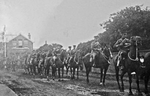 Warwickshire Yeomanry D Squadron Leaving Stratford, August 1914