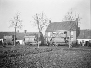 The 2nd Battalion, Royal Warwickshire Regiment being transported by bus through Dickebusch on their way to Ypres © IWM (Q 57329) 